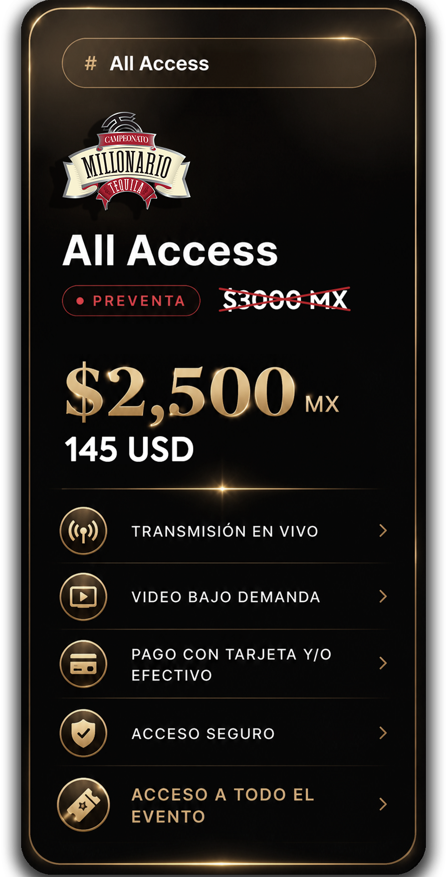 All Access — Campeonato Millonario 2026